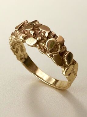 10k gold ring nugget style unisex men/women sz 11